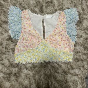 NEW Altar’d State Floral Ruffle Crop Top 🌸 Cottagecore Fairy Top